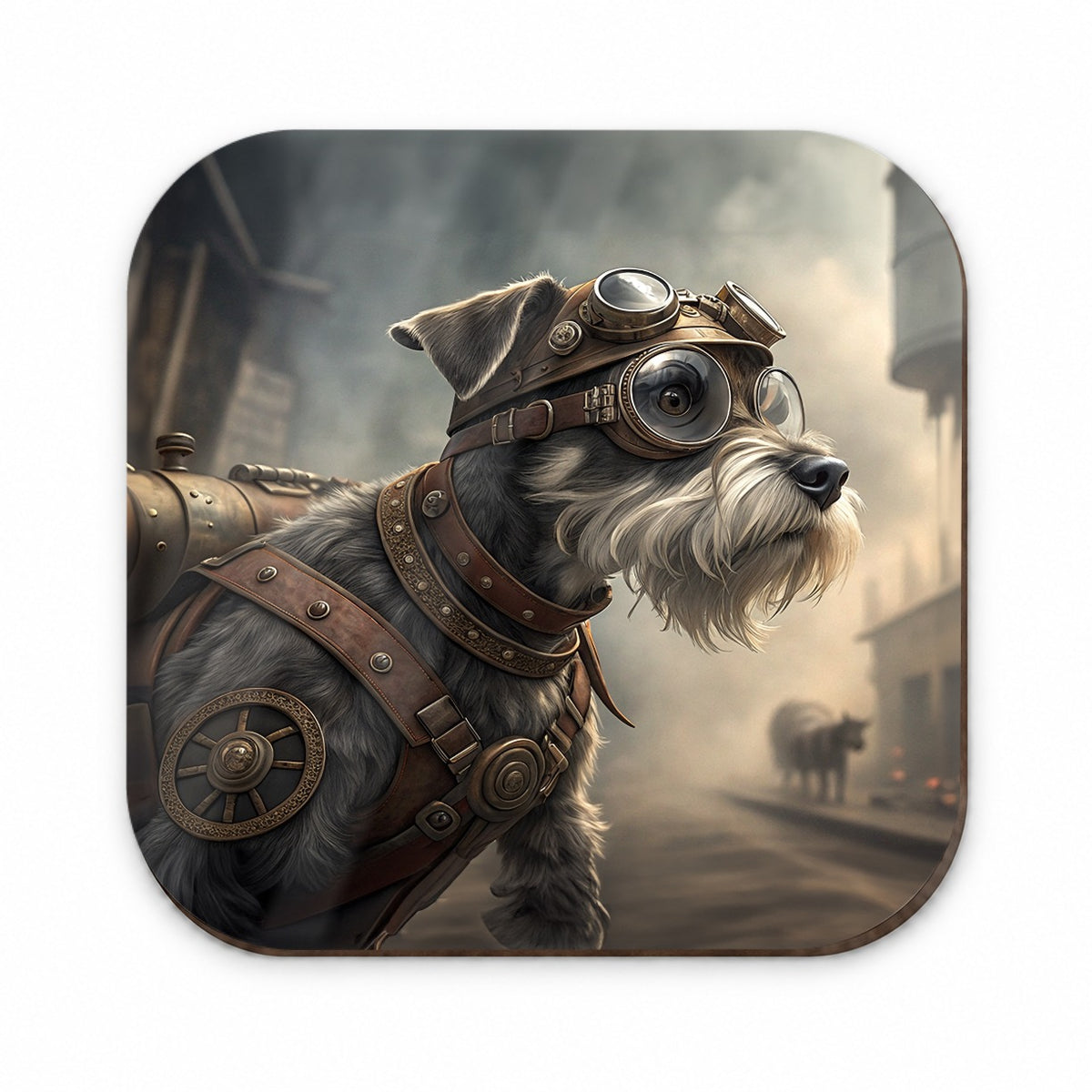 Miniature Schnauzer Dog Steampunk Fridge Magnet