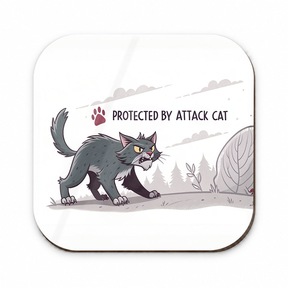Protected By Attack Cat Funny Fridge Magnet