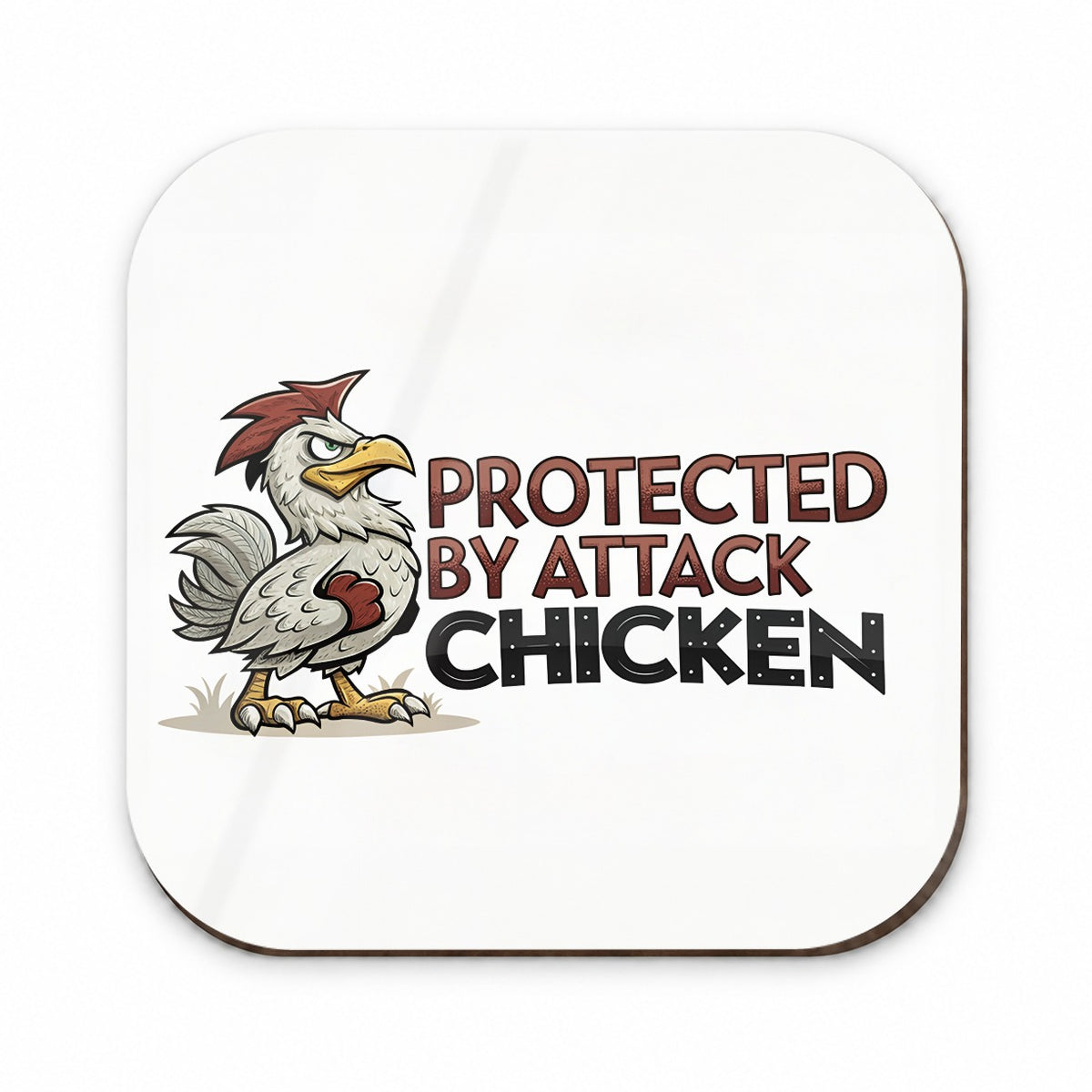 Protected By Attack Chicken Funny Fridge Magnet