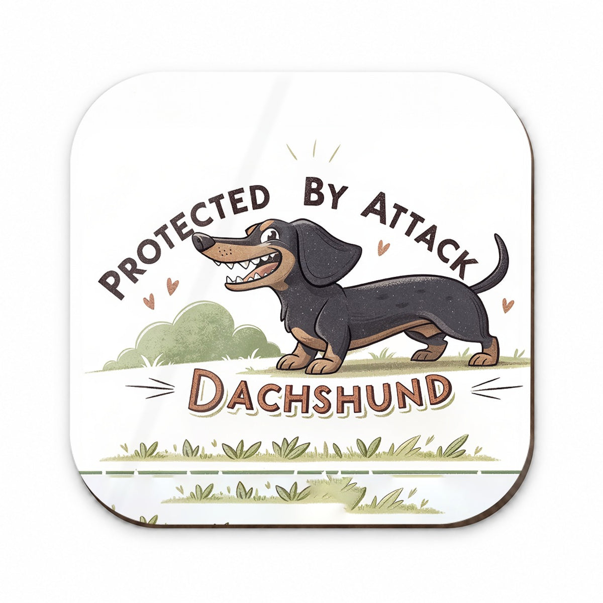 Protected By Attack Dachshund Funny Fridge Magnet