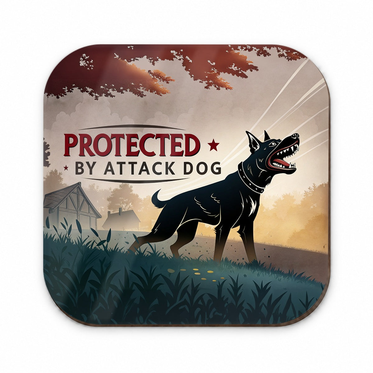 Protected By Attack Dog Fridge Magnet