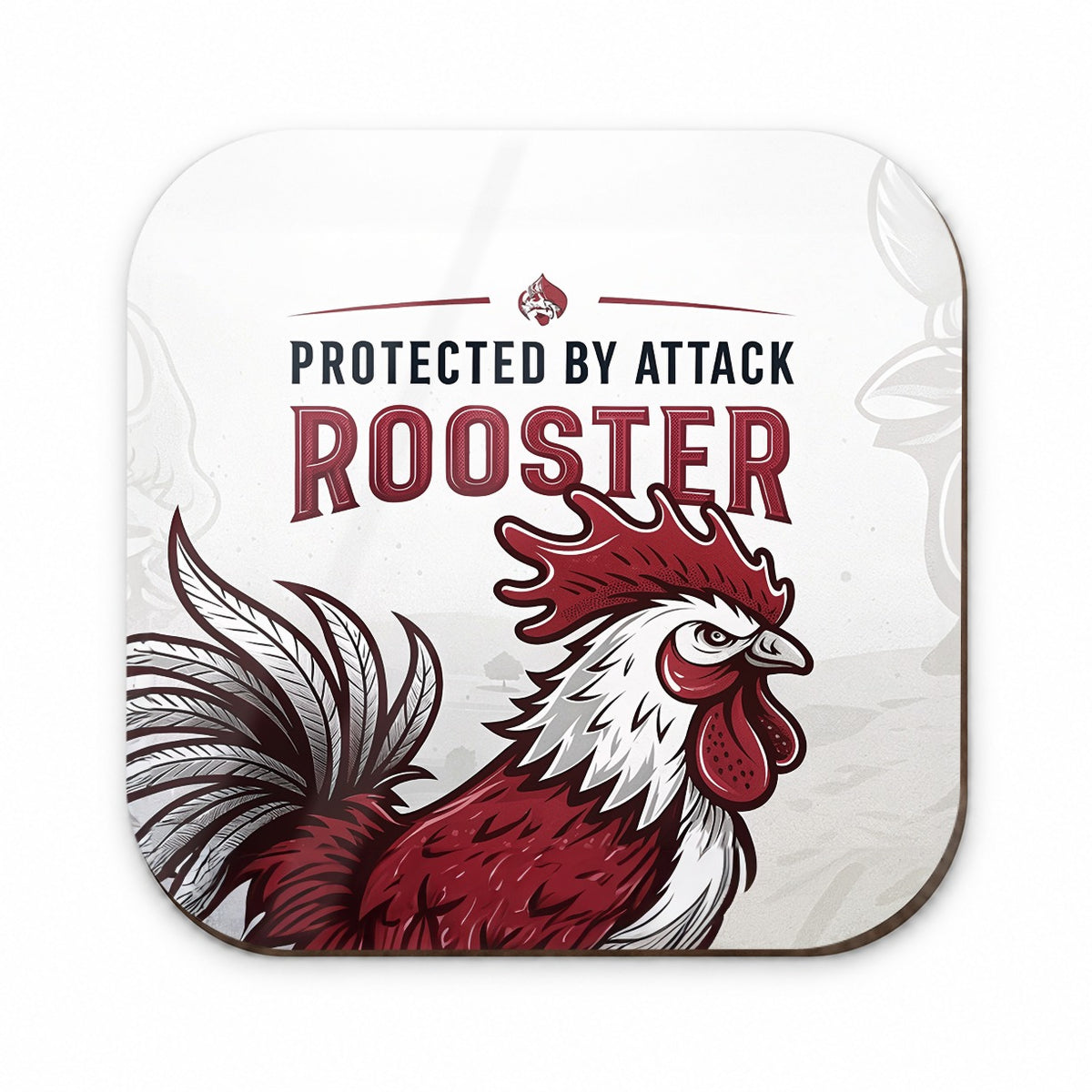 Protected By Attack Rooster Fridge Magnet