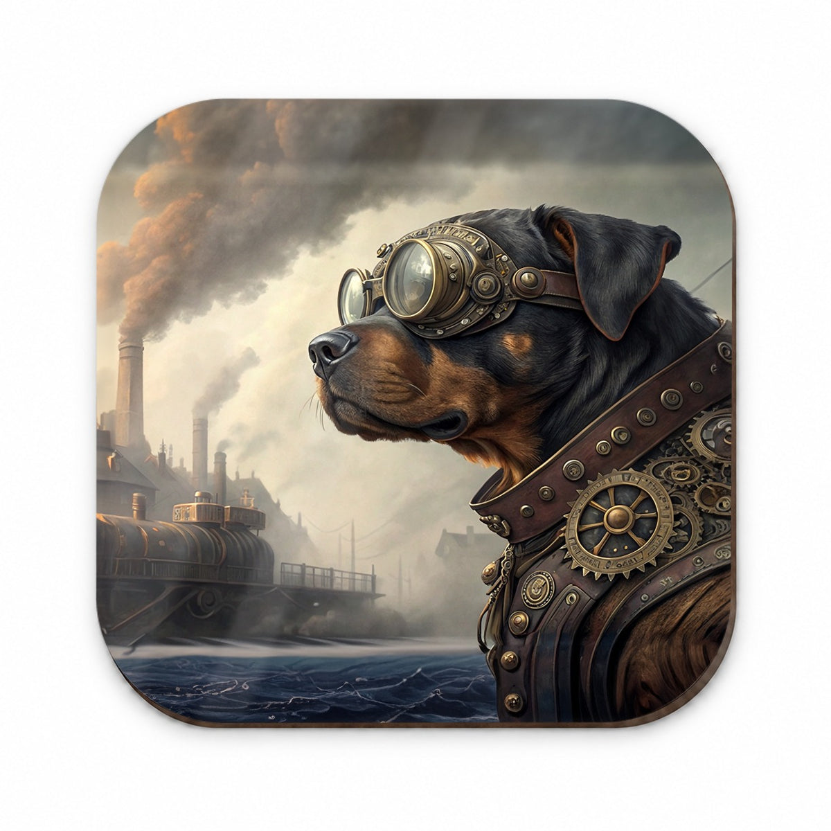 Rottweiler Dog Steampunk Fridge Magnet