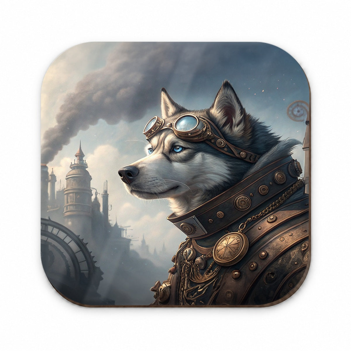 Siberian Husky Dog Steampunk Fridge Magnet