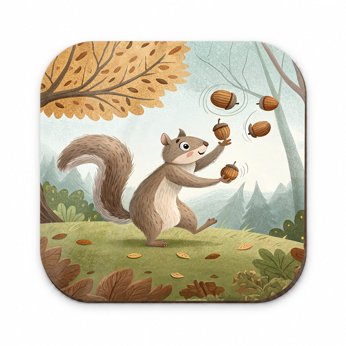Squirrel Juggling His Acorns Nuts Fridge Magnet