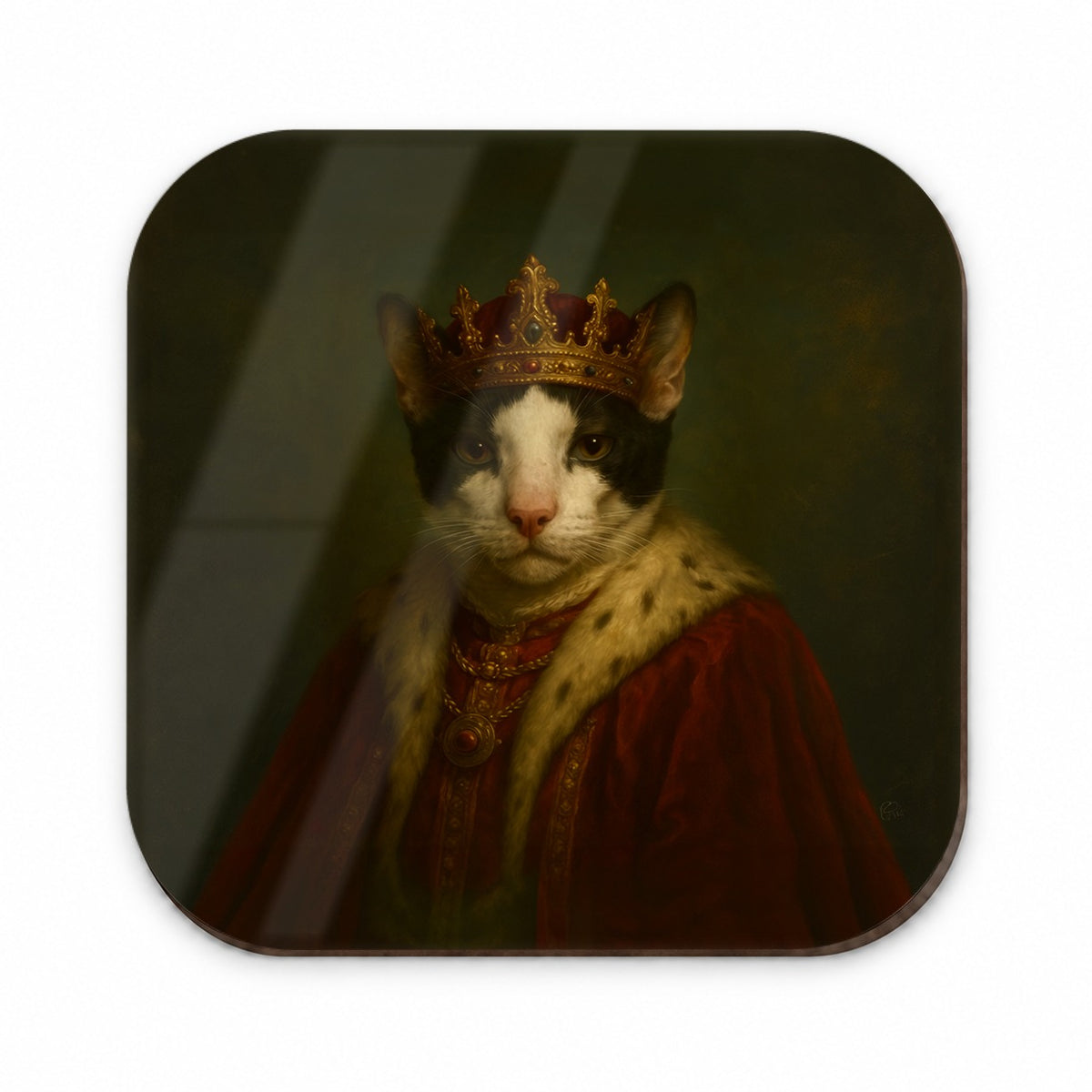 Vintage Cat King Fantasy Painting Fridge Magnet
