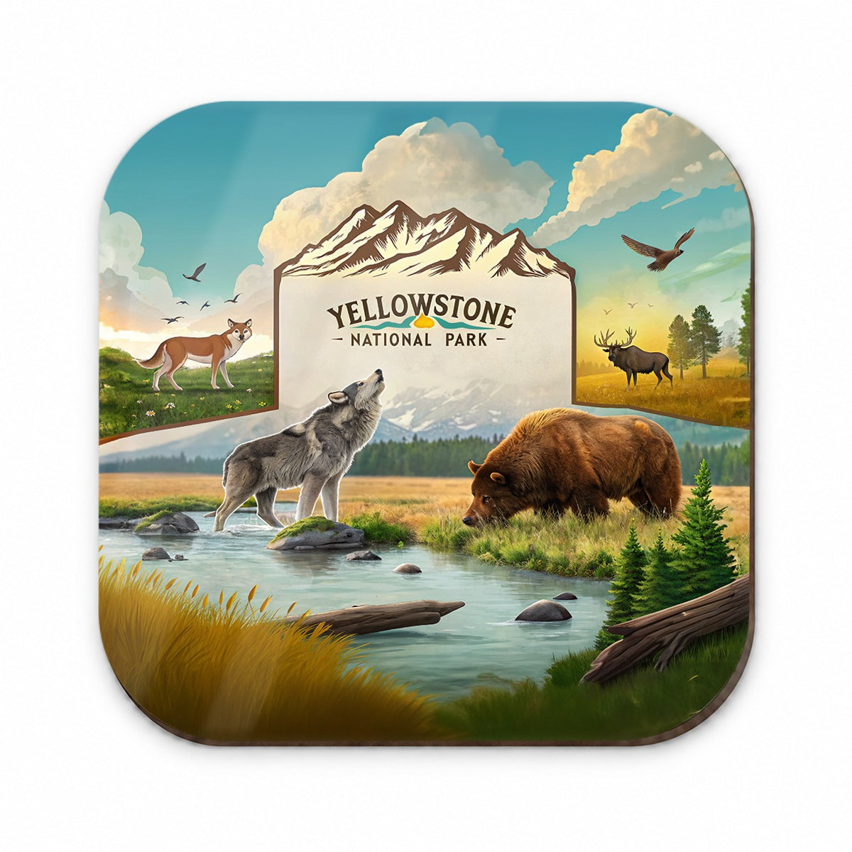 Yellowstone National Park Animals Fridge Magnet