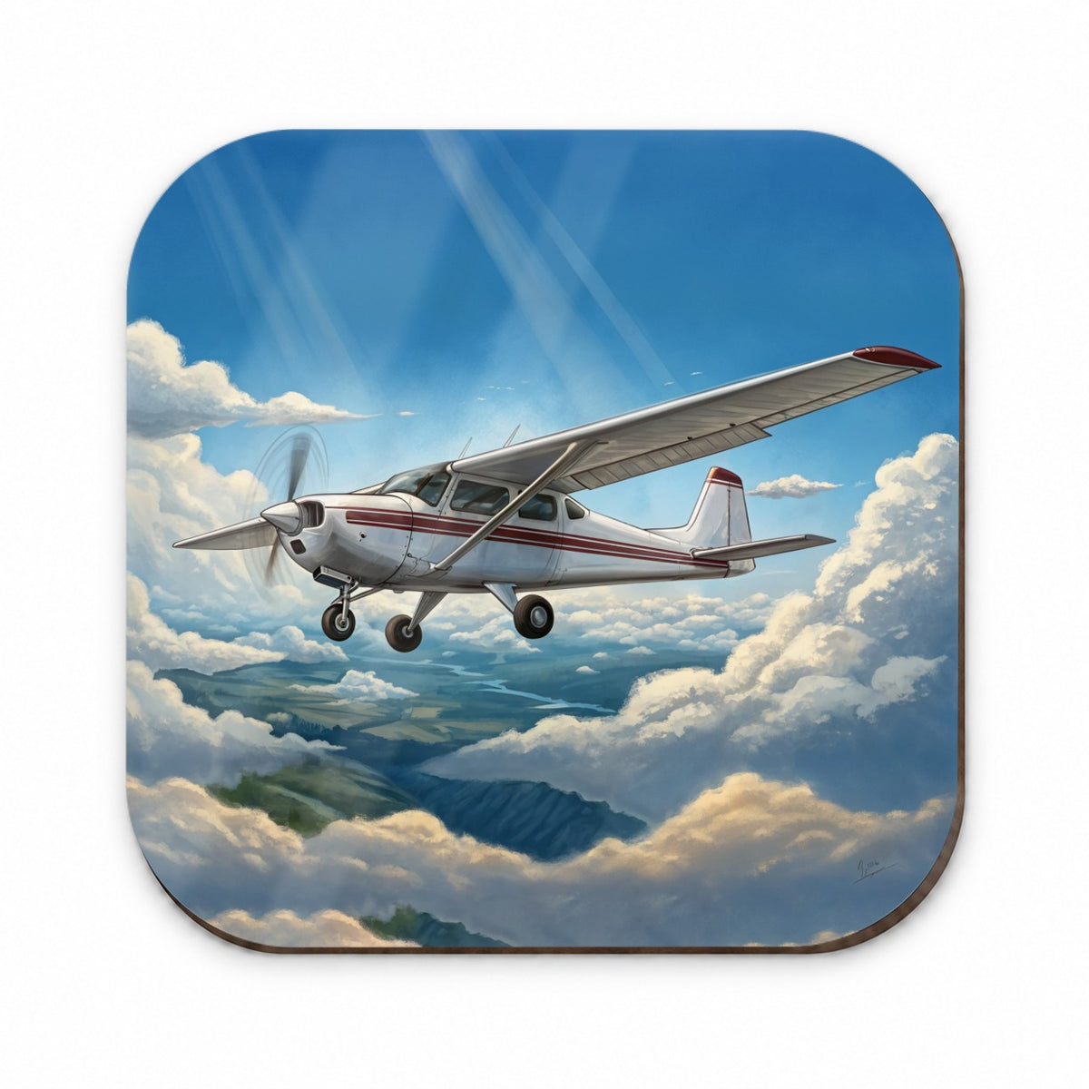 Private Single Prop Plane In Flight Fridge Magnet
