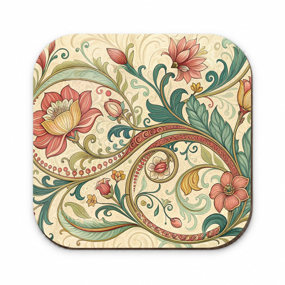 Art Nouveau Flower Leaf Pattern Fridge Magnet
