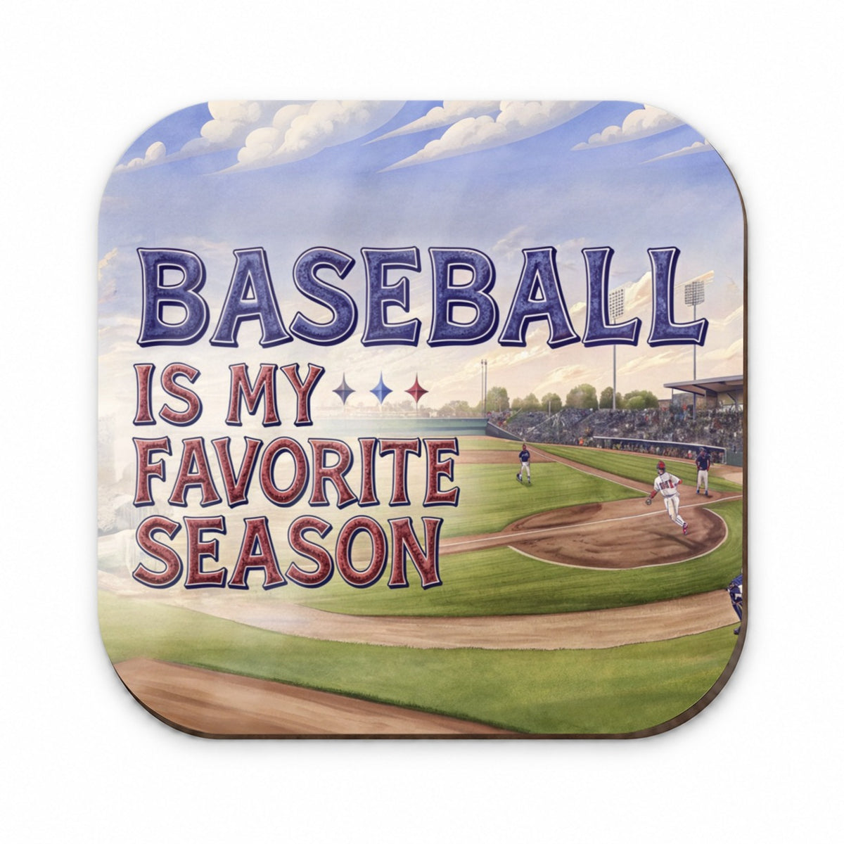 Baseball Is My Favorite Season Funny Illustration Fridge Magnet