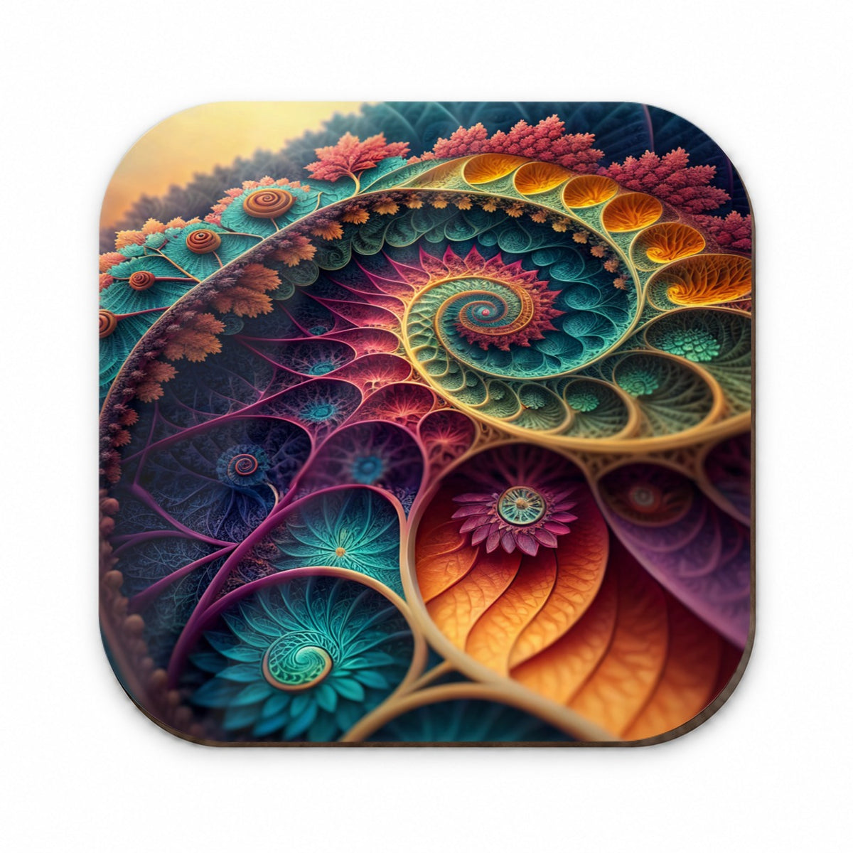 Colorful Fractal Art Swirl Pattern Fridge Magnet