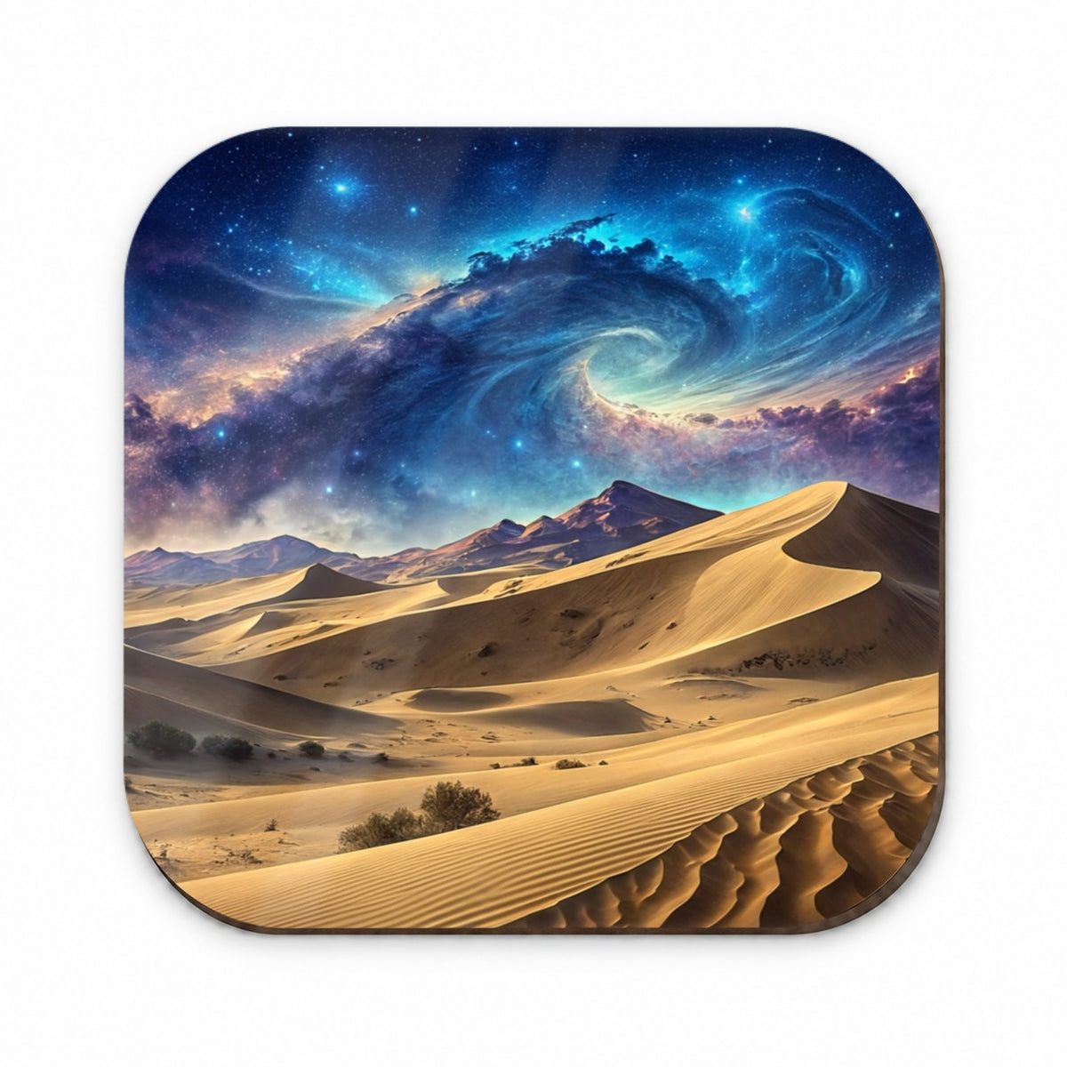 Desert Sand Dunes Under Blue Nebula Sci-Fi Fridge Magnet