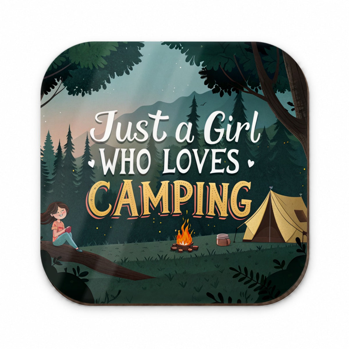 Just A Girl Who Loves Camping Cute Fridge Magnet