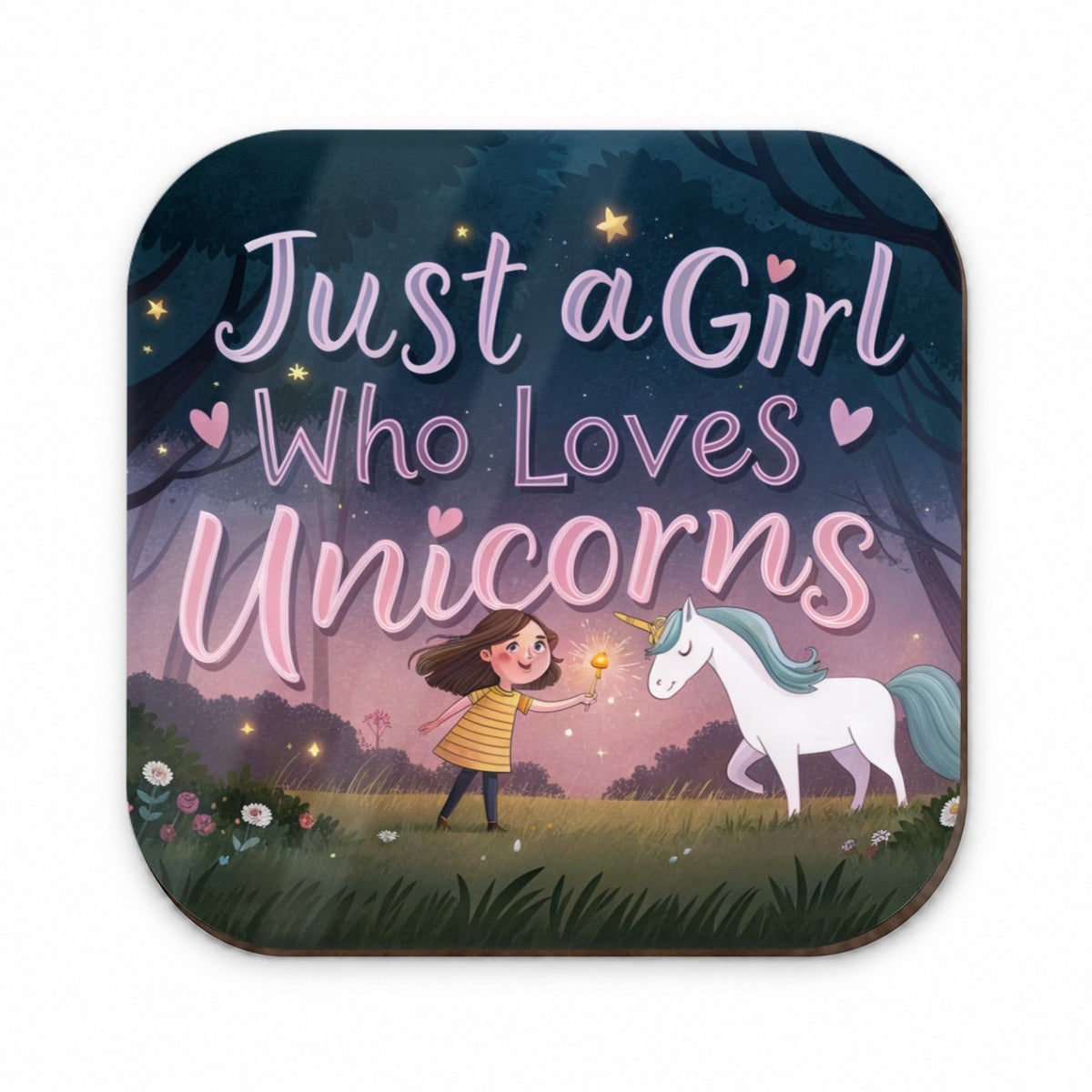 Just A Girl Who Loves Unicorns Cute Fantasy Fridge Magnet