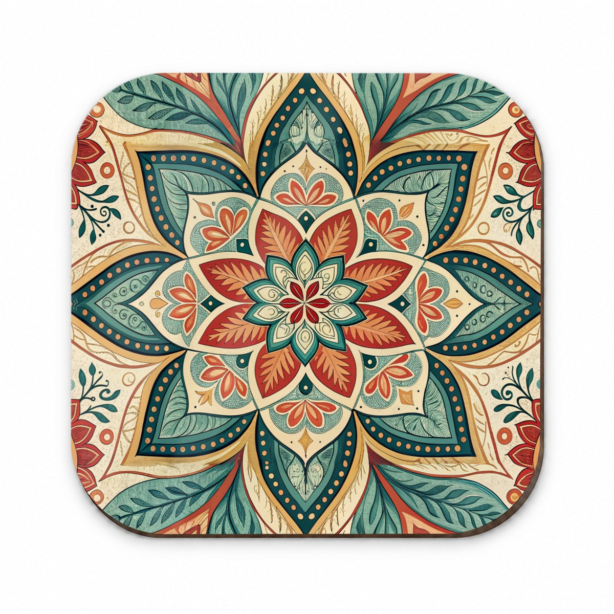 Symmetrical Artistic Flower Floral Pattern Fridge Magnet