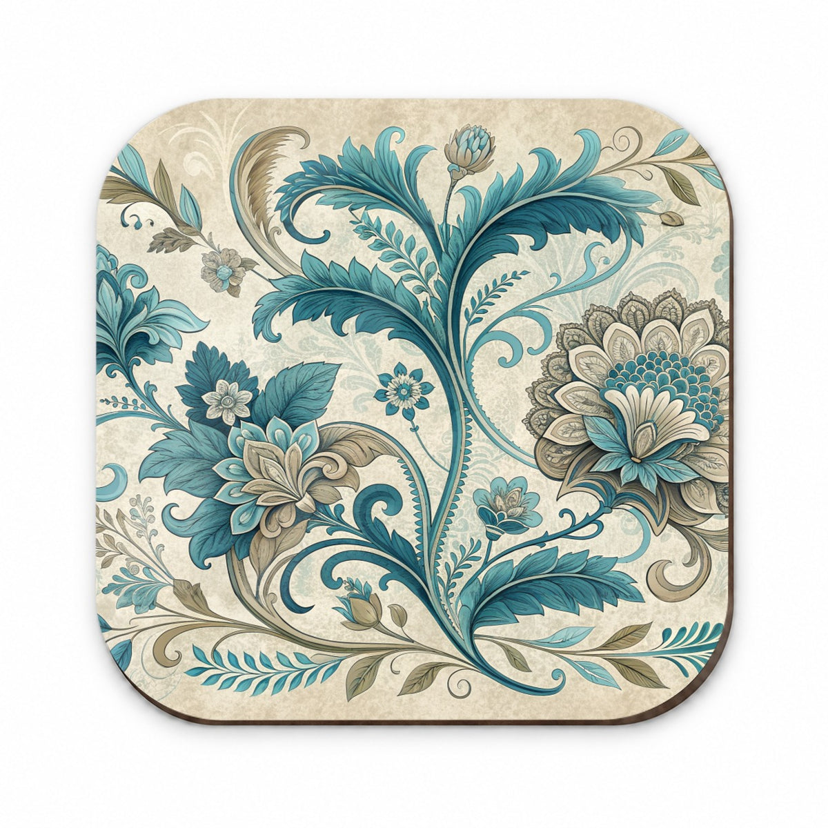 Victorian Decorative Flowers Leaves Pattern Fridge Magnet