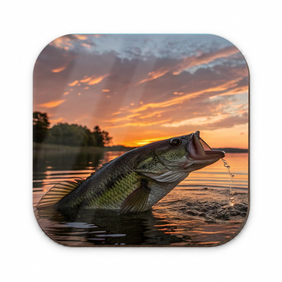 Bass Fish Fishing Sunset Fridge Magnet