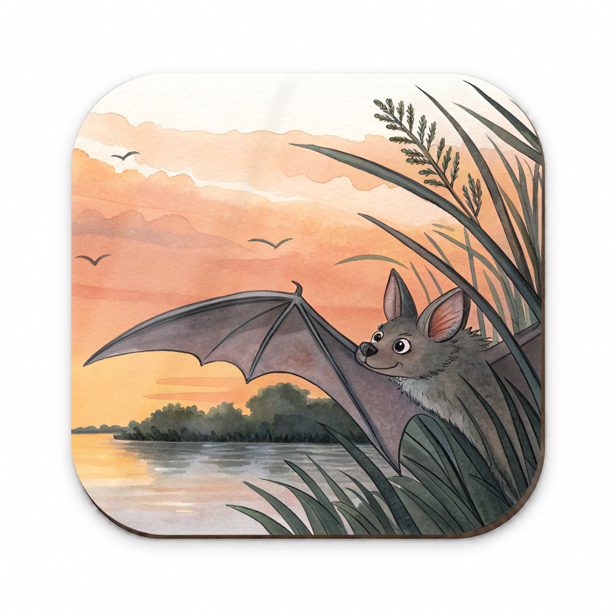 Bat Sunset Nature Scene Fridge Magnet