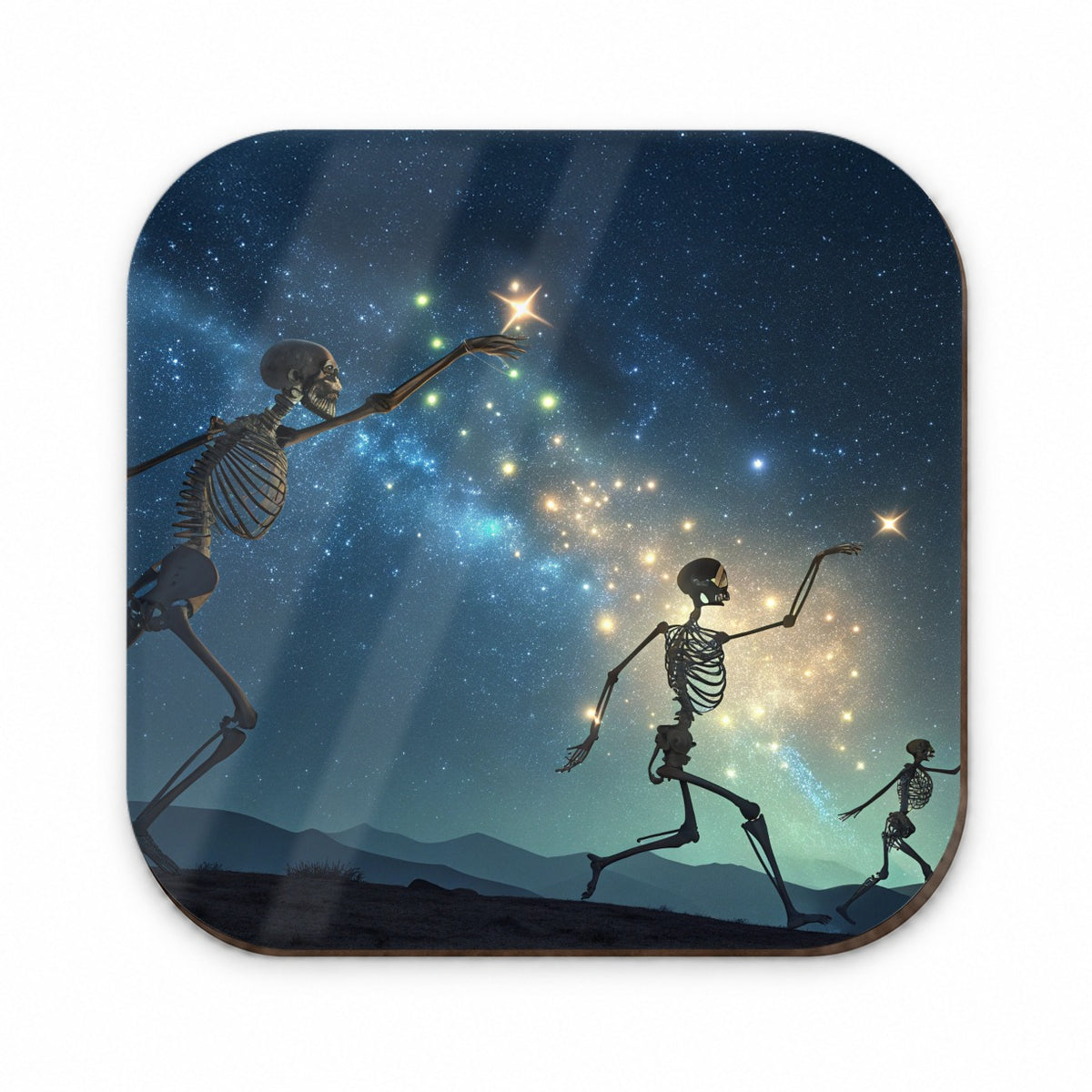 Celestial Dancing Skeletons Halloween Fridge Magnet