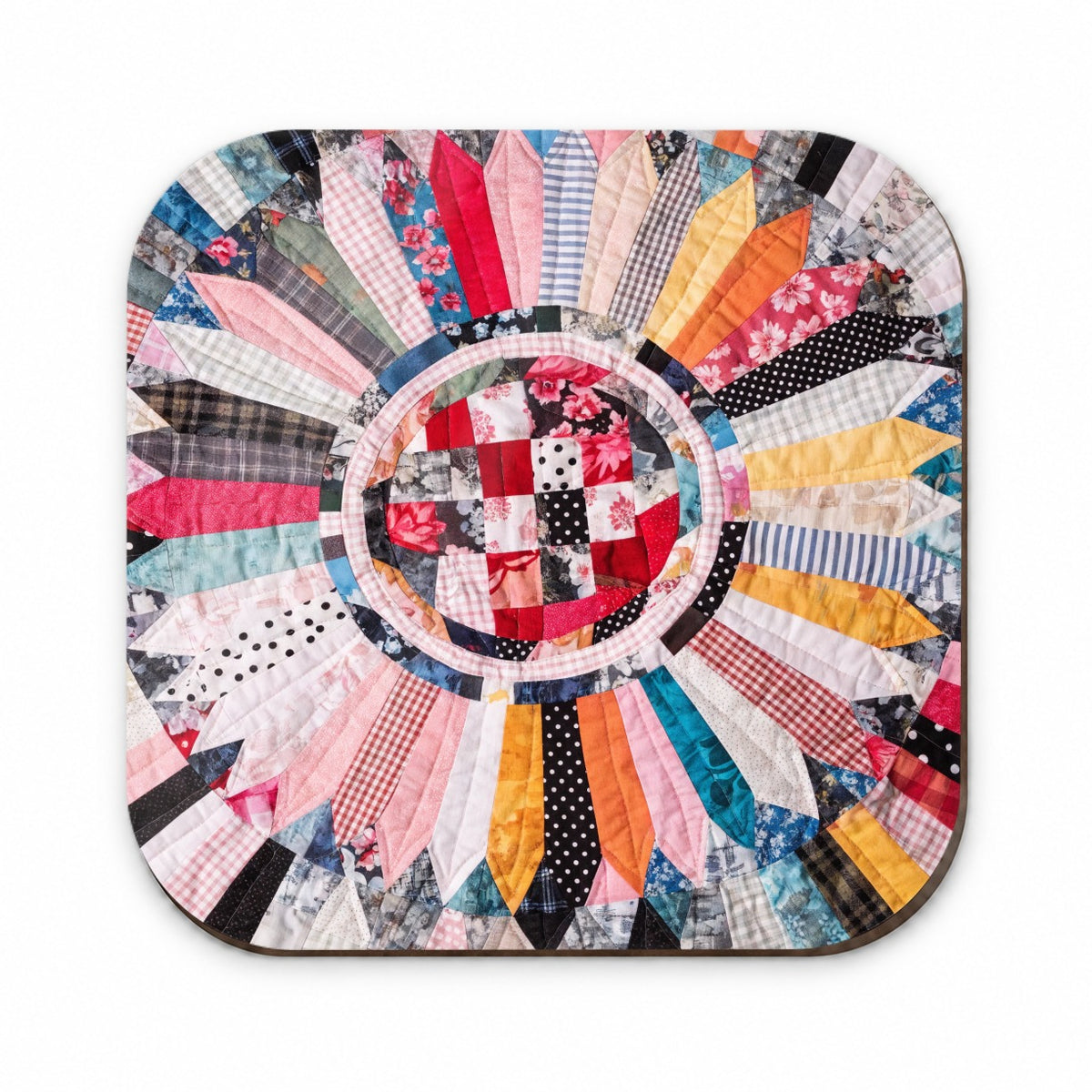 Circular Quilt Fridge Magnet