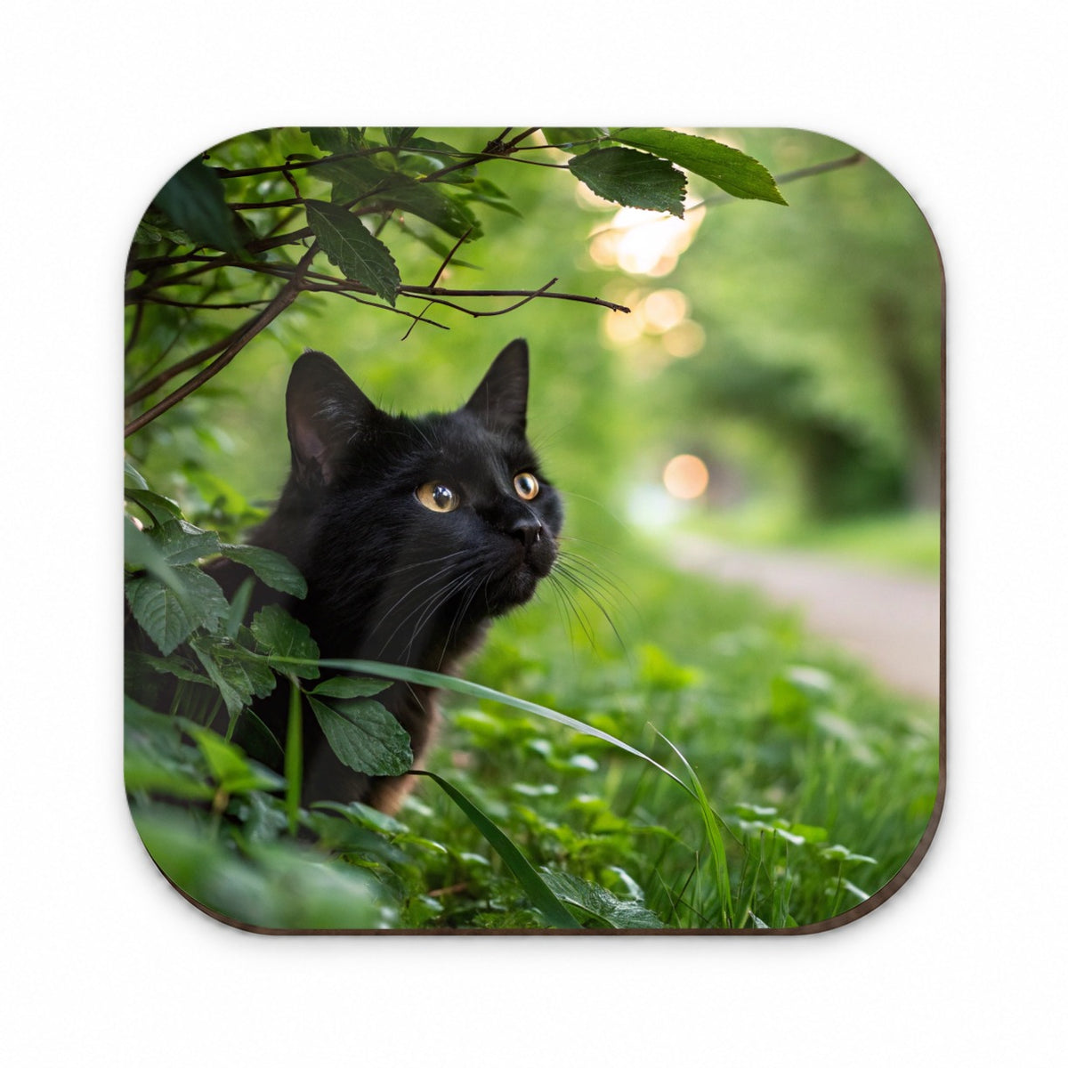 Curious Black Cat Nature Fridge Magnet
