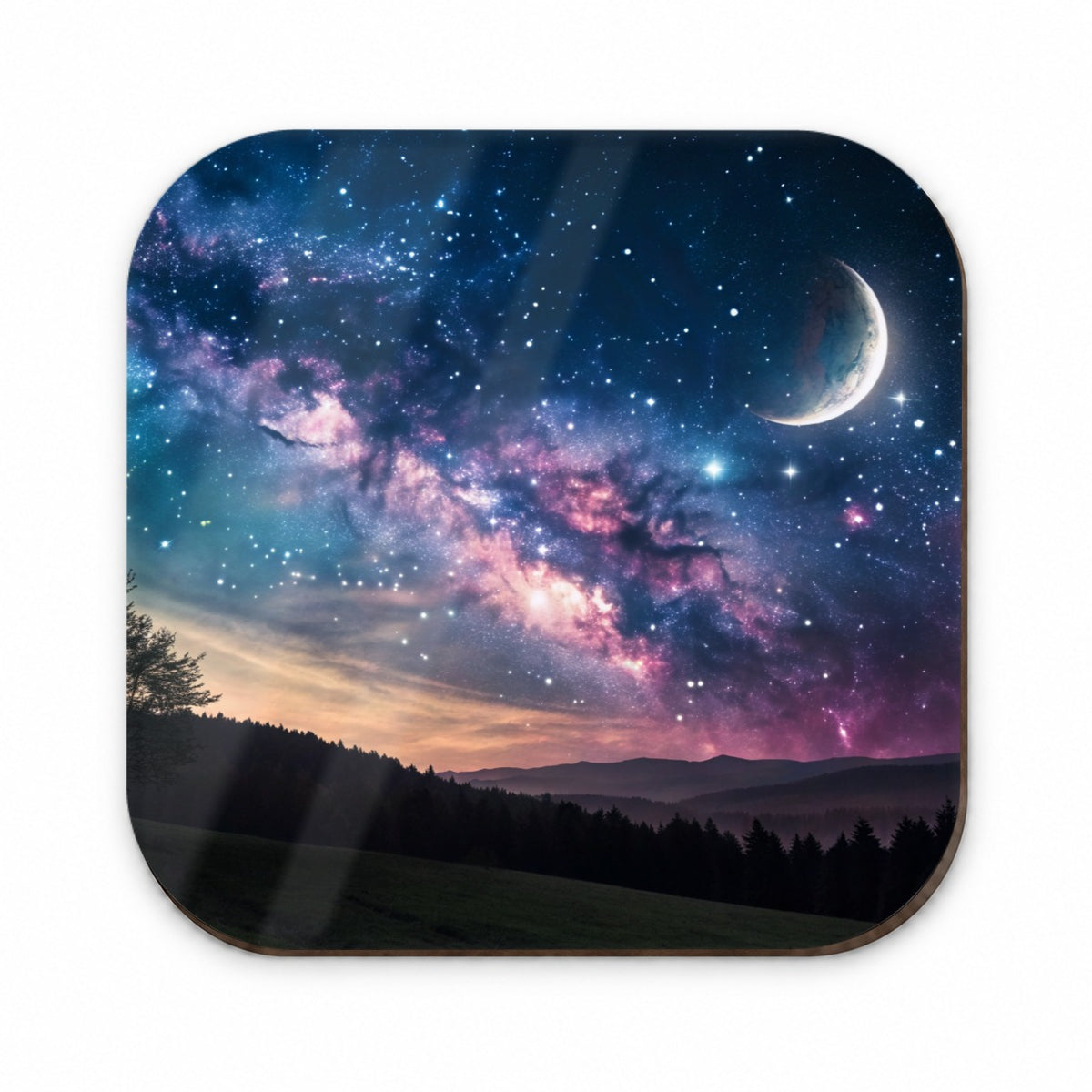 Galaxy Night Sky Crescent Moon Fridge Magnet