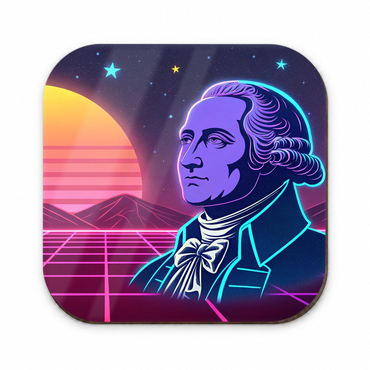 George Washington Synthwave Art Fridge Magnet