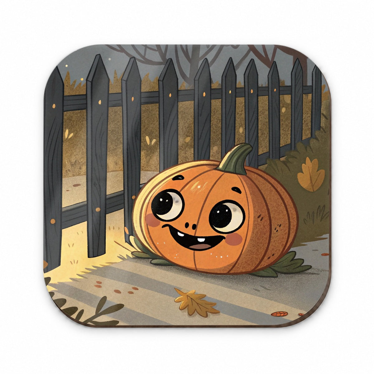 Halloween Pumpkin Jack O Lantern Fence Fridge Magnet