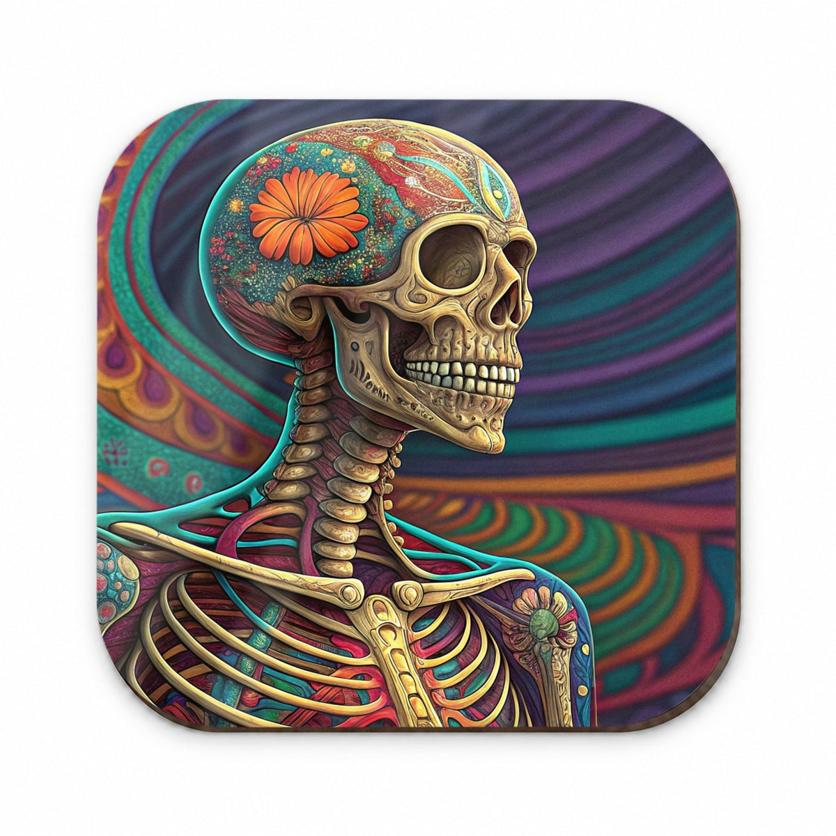 Halloween Rainbow Skeleton Psychedelic Fridge Magnet