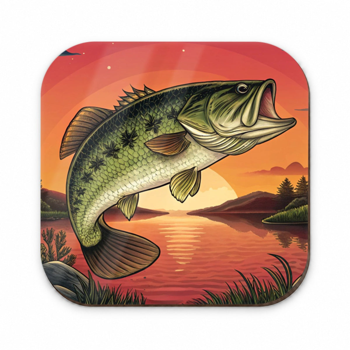 Largemouth Bass Trophy Fishing Sunset Fridge Magnet