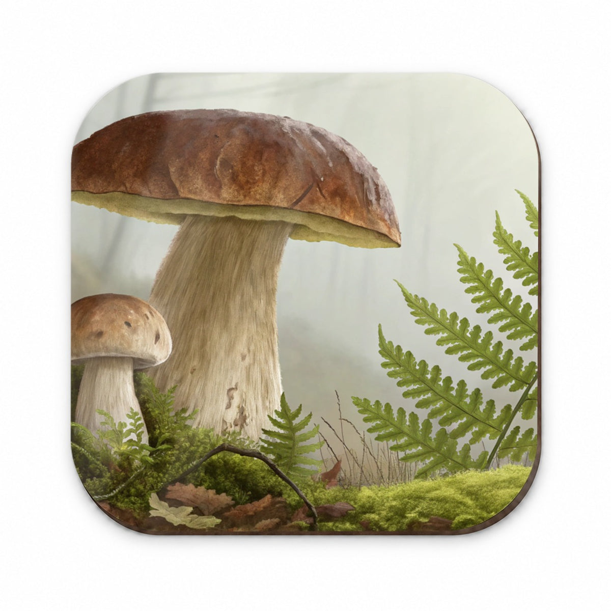 Mushroom Fern Botanical Art Fridge Magnet