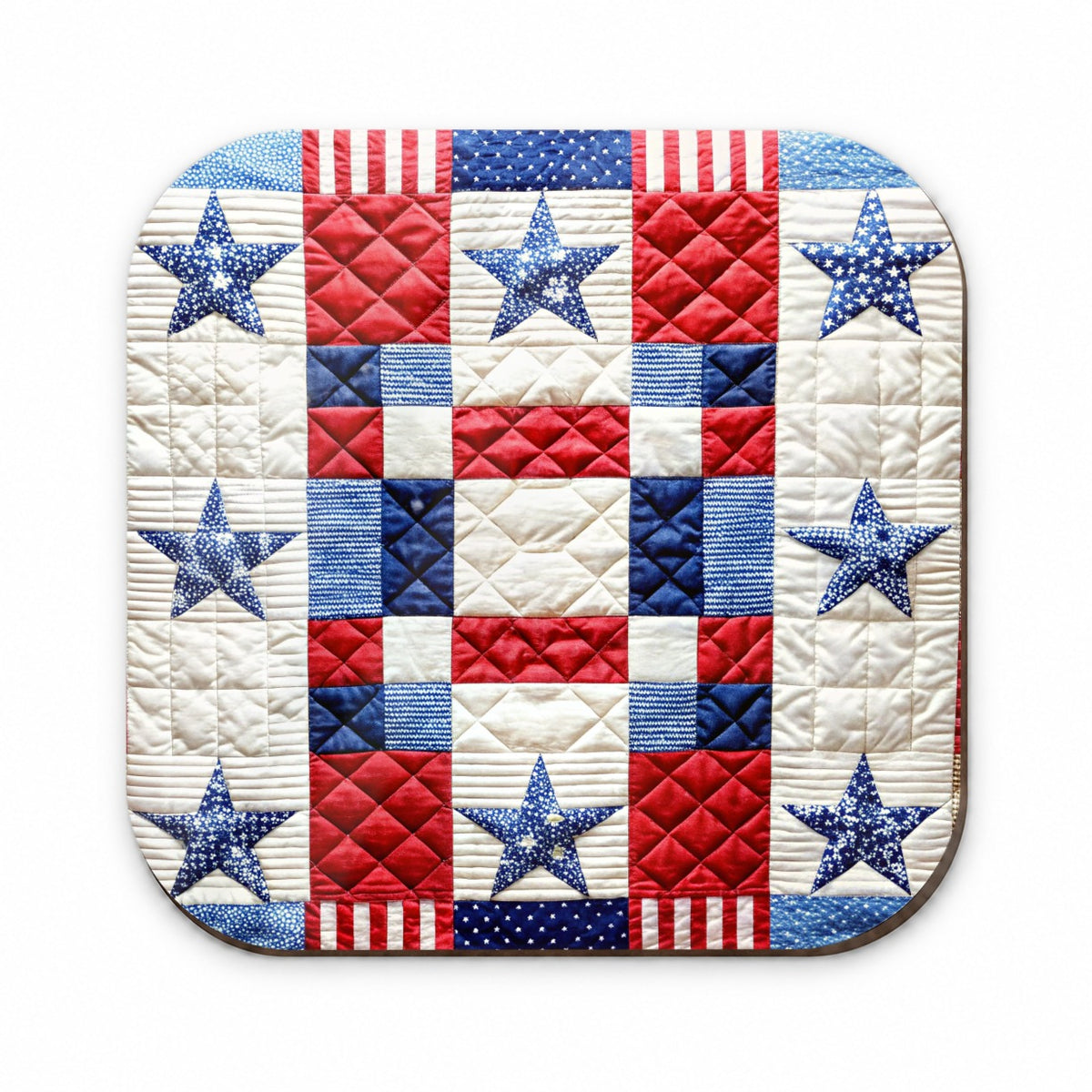 Patchwork Quilt Patriotic Fridge Magnet