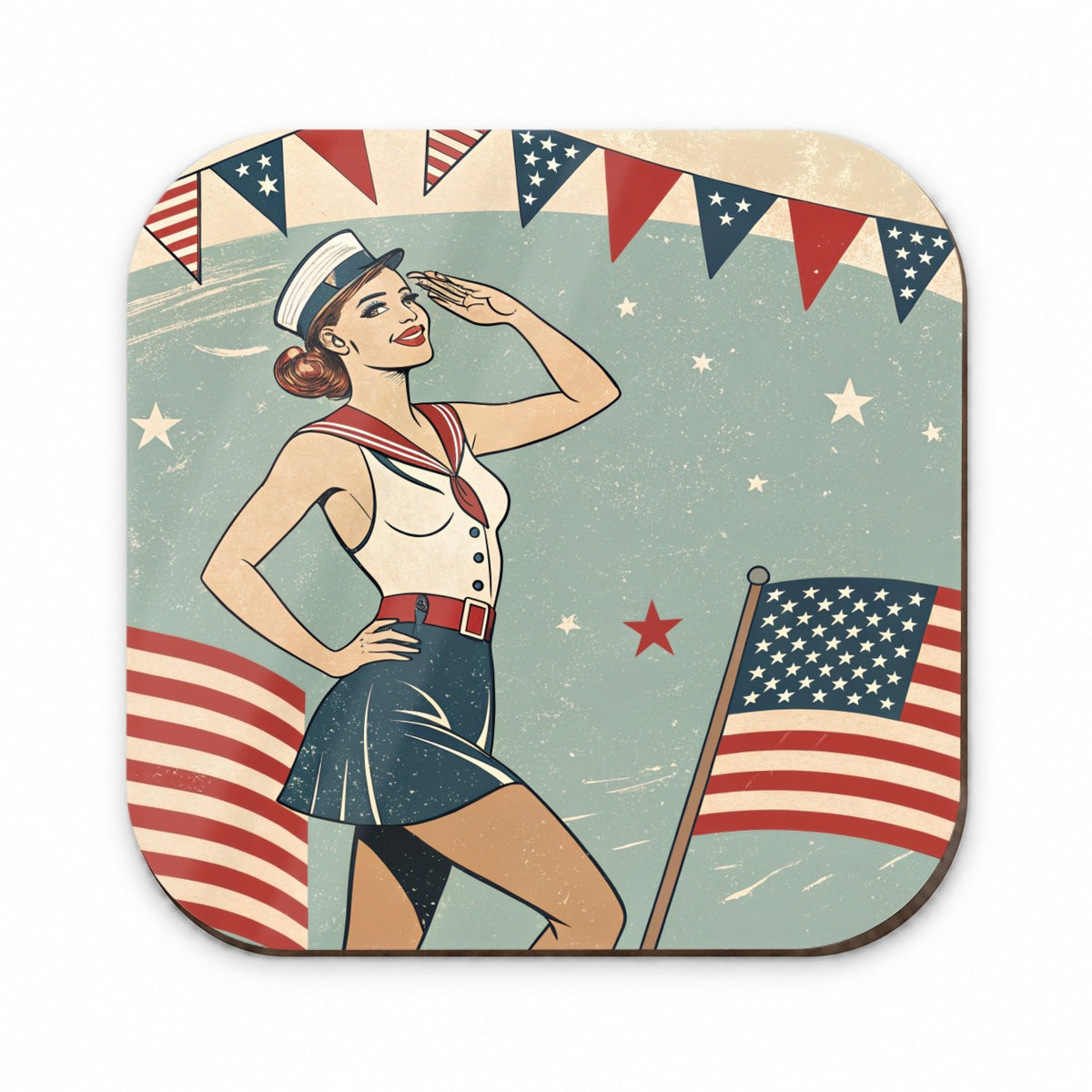 Retro Patriotic Pinup Style USA America Fridge Magnet