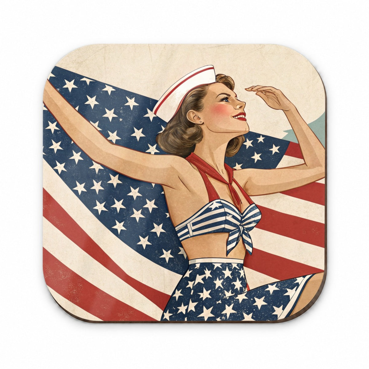 Retro Summer Sailor Pinup USA America Fridge Magnet