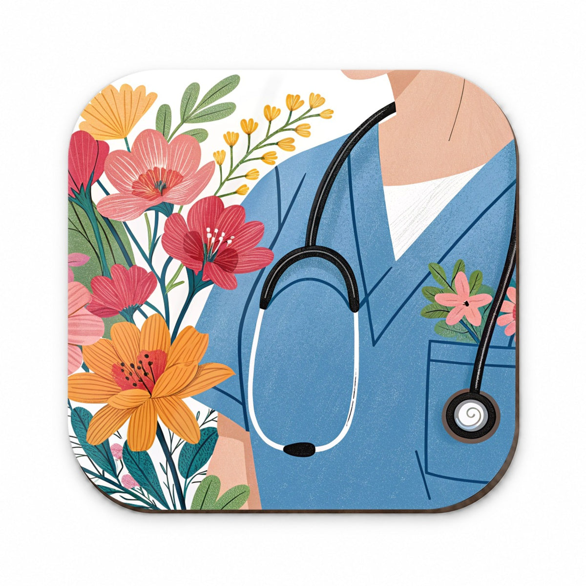 RN LVN Floral Nurse Fridge Magnet
