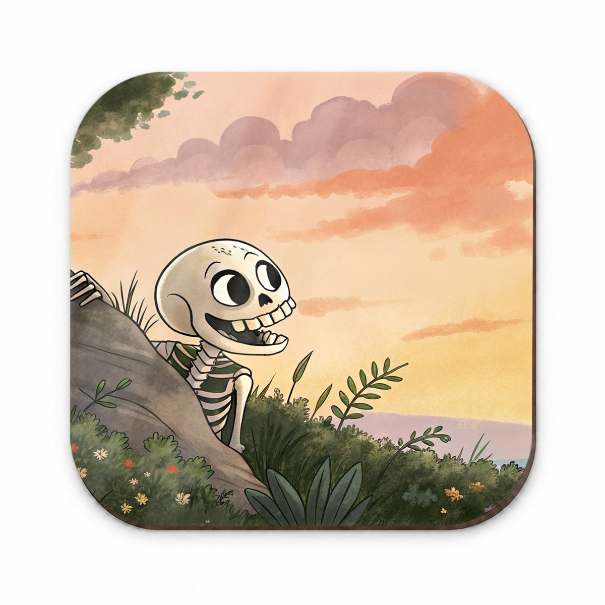 Skeleton Tree Sunset Halloween Fridge Magnet
