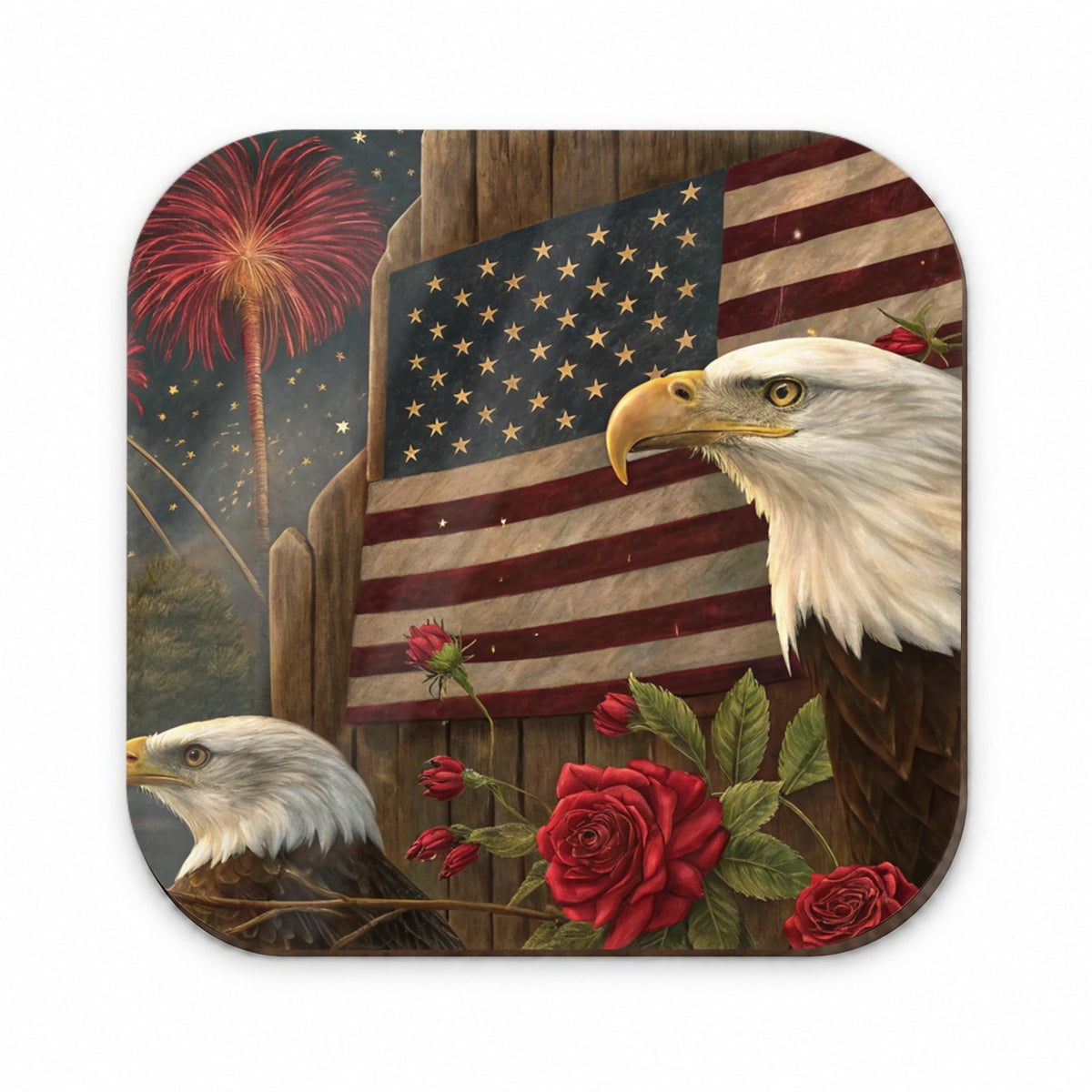 Vintage Americana Eagle Collage Patriotic Fridge Magnet