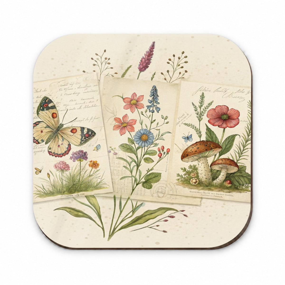 Vintage Botanical Illustration Collage Fridge Magnet