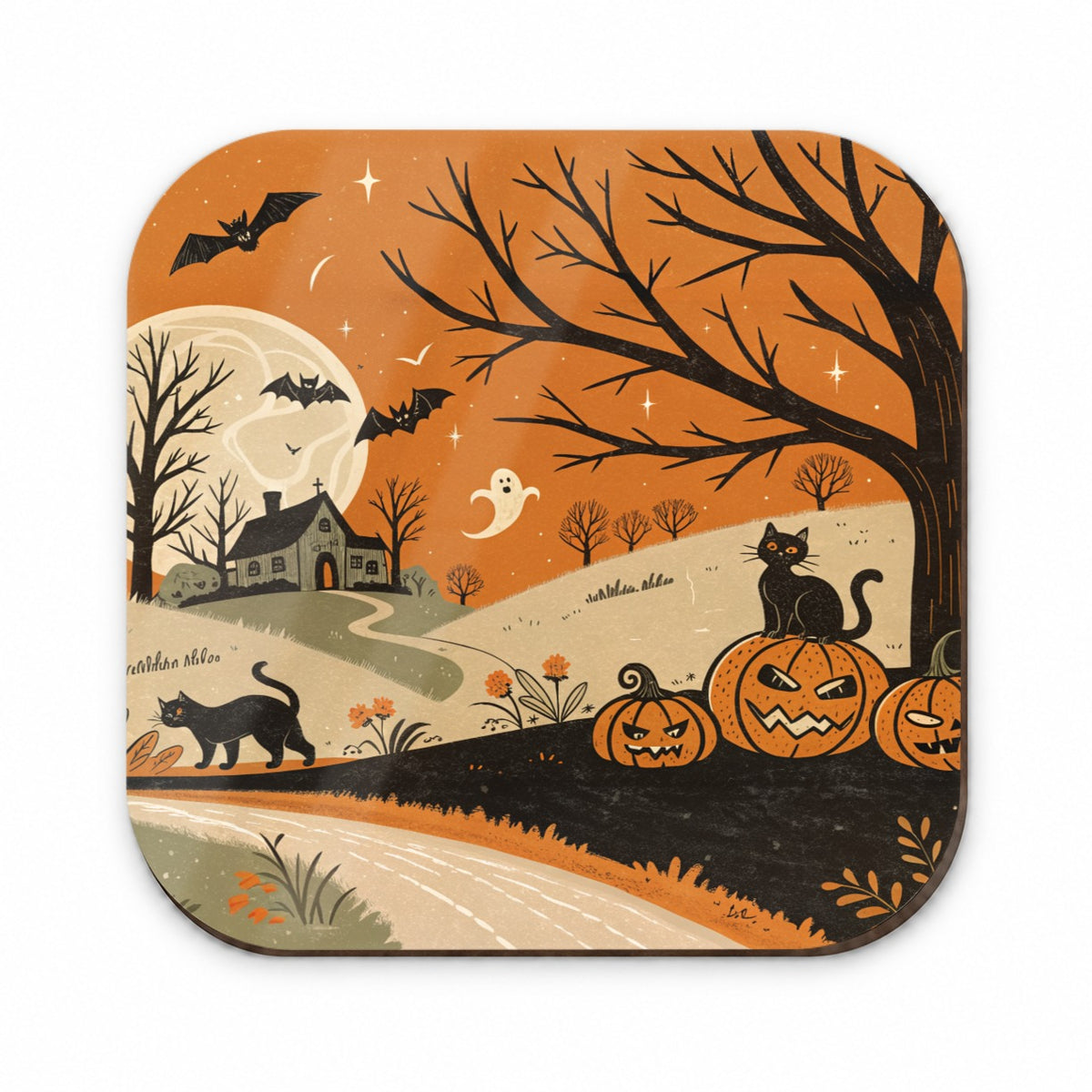 Vintage Halloween Black Cats Fridge Magnet