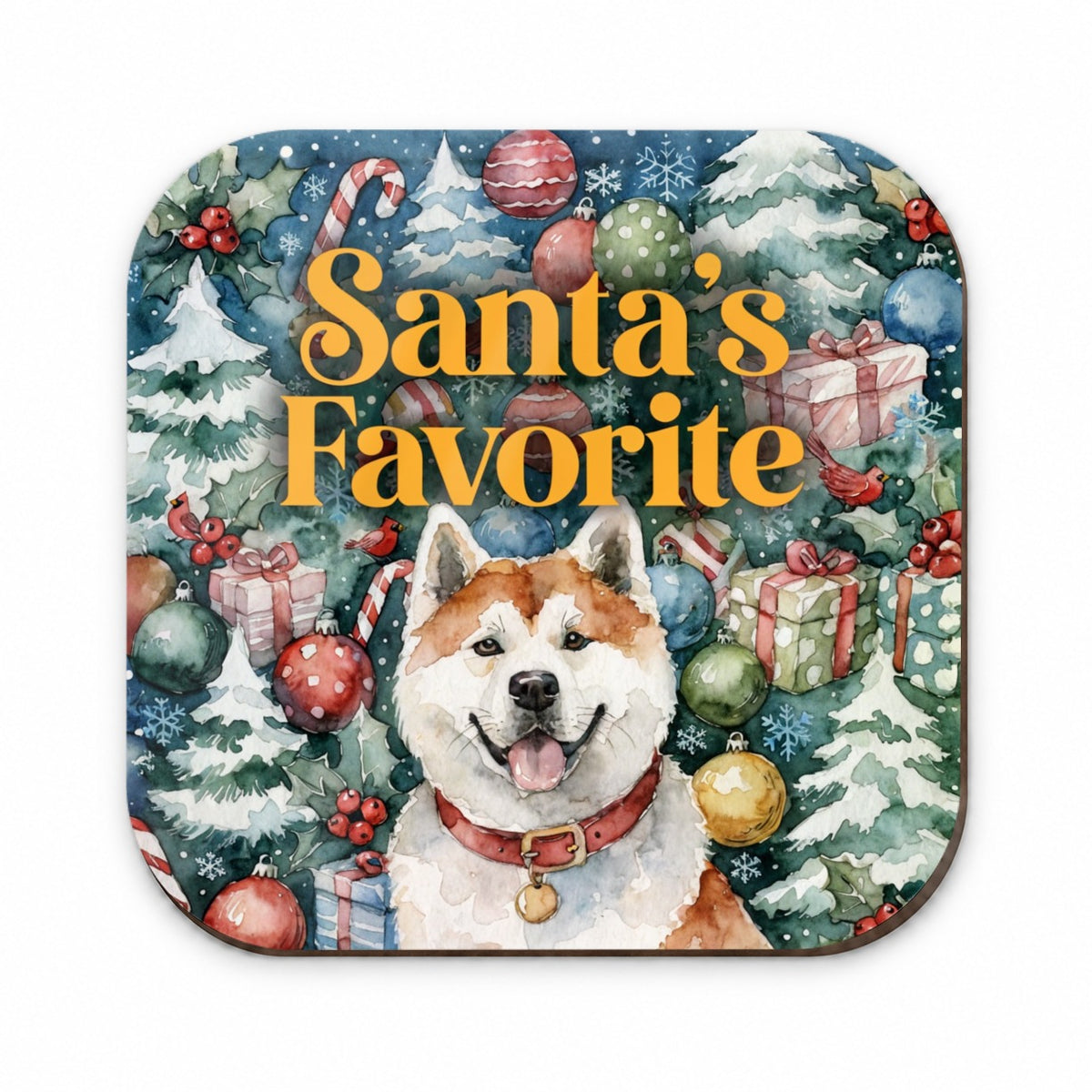 Akita Dog Christmas Santa's Favorite Fridge Magnet