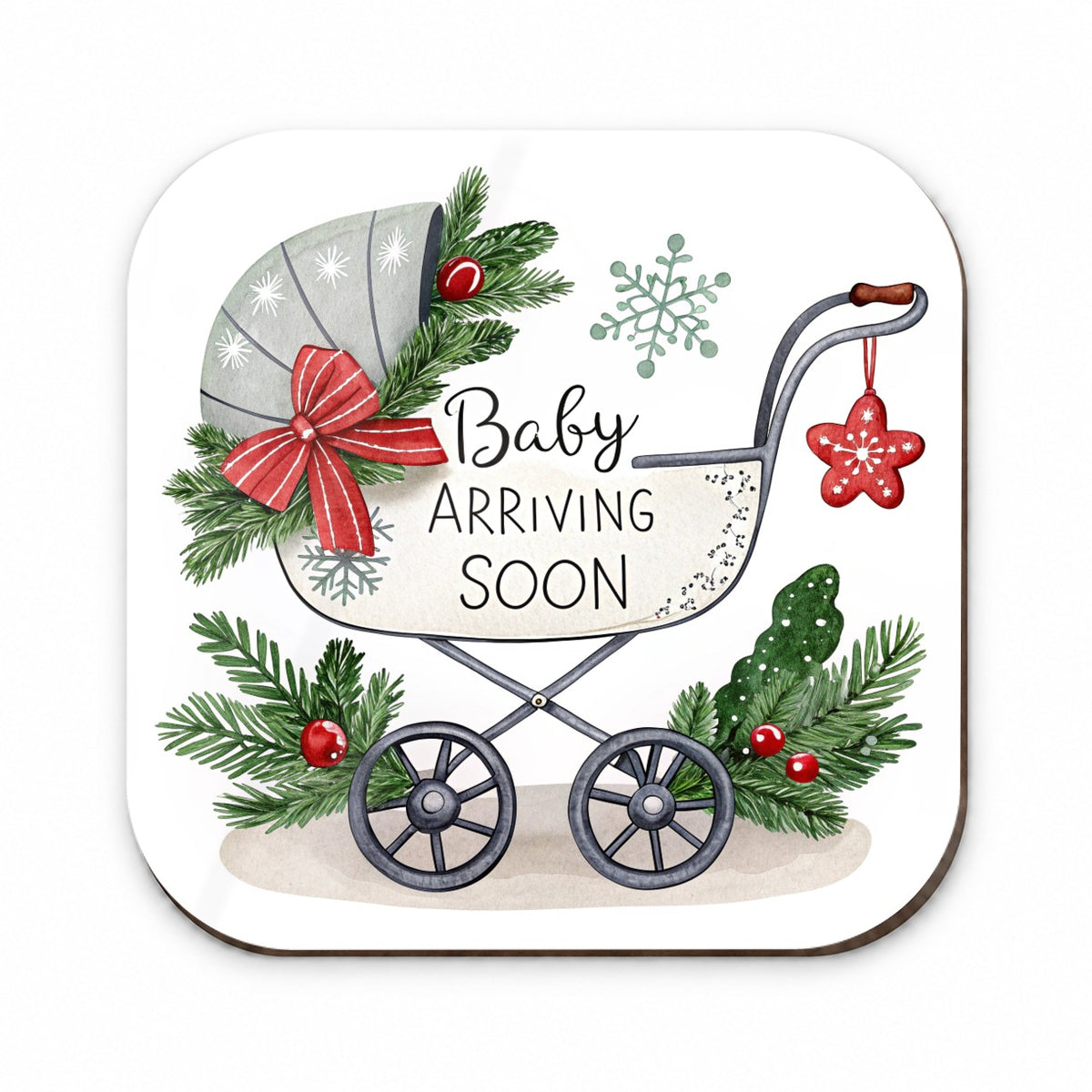 Baby Arriving Soon Christmas Pregnancy Fridge Magnet