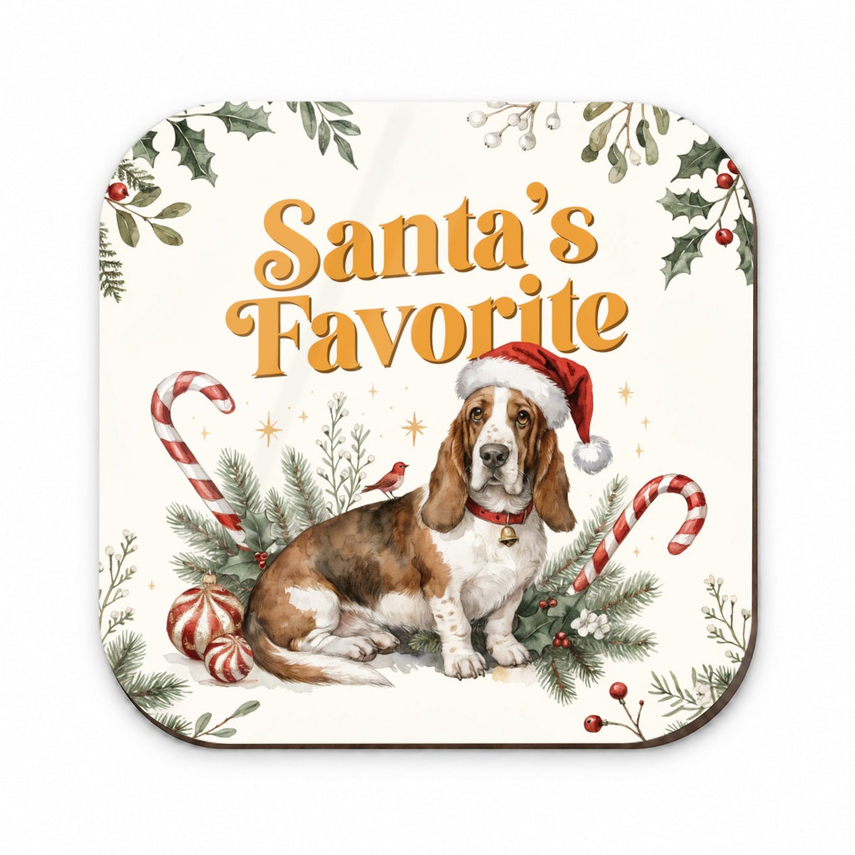 Basset Hound Dog Christmas Santa's Favorite Fridge Magnet