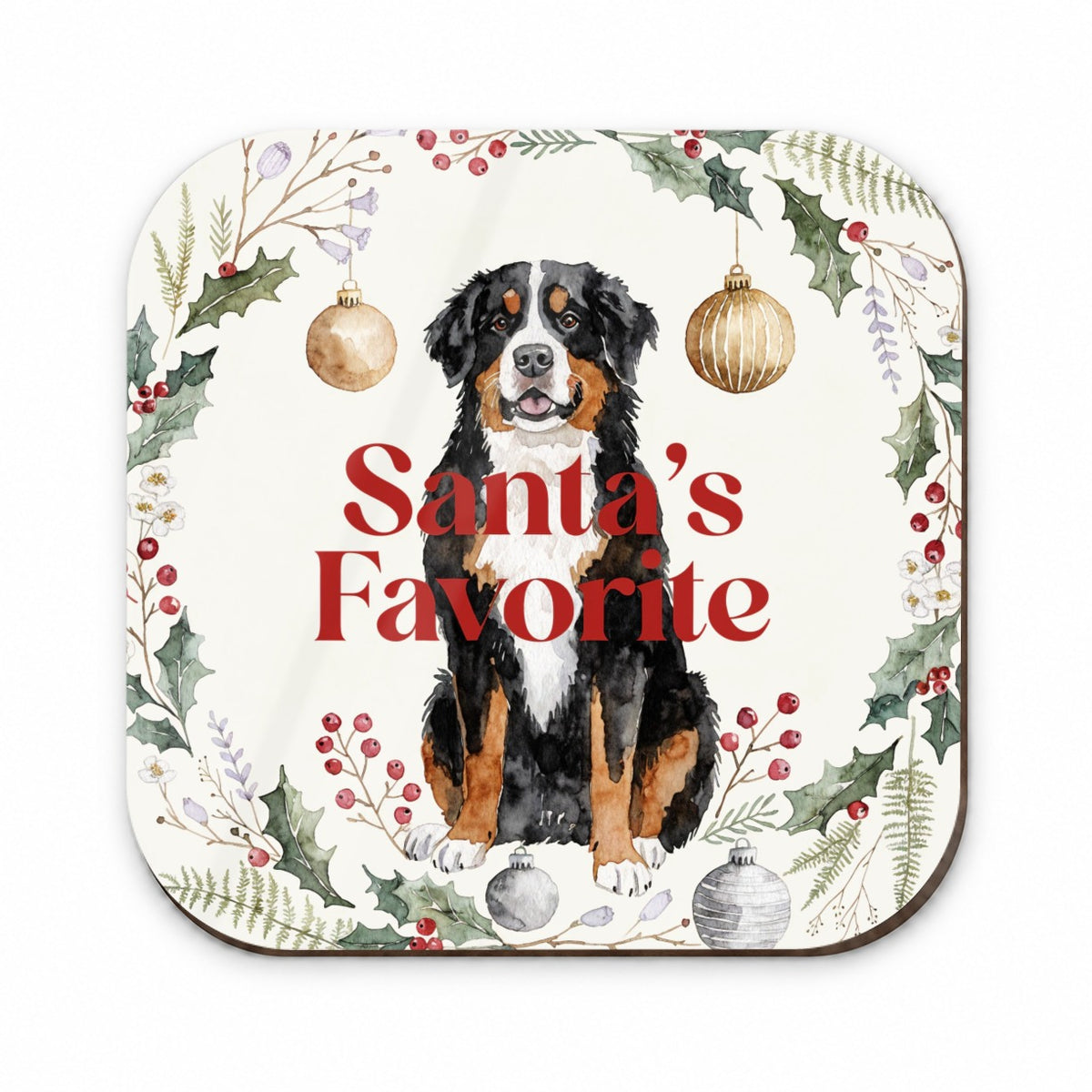 Bernese Mountain Dog Christmas Santa's Favorite Fridge Magnet