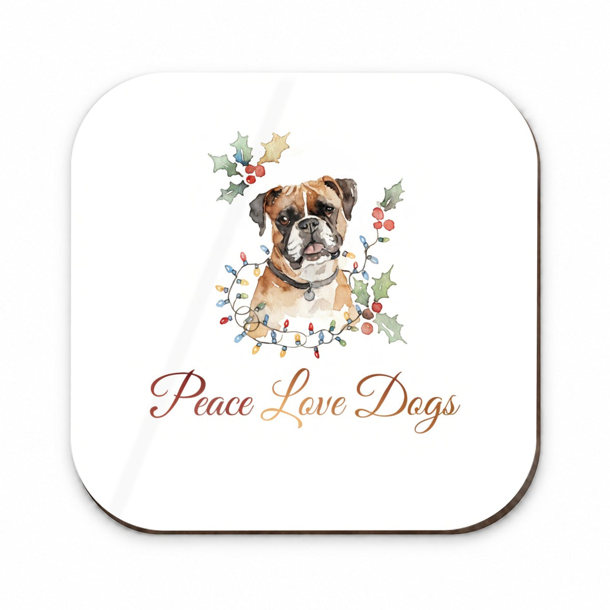 Boxer Peace Love Dogs Christsmas Fridge Magnet