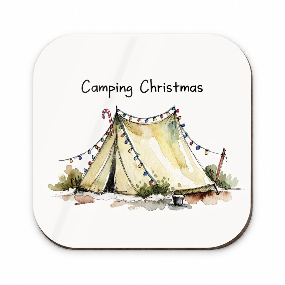Camping Christmas Tent Simple Fridge Magnet