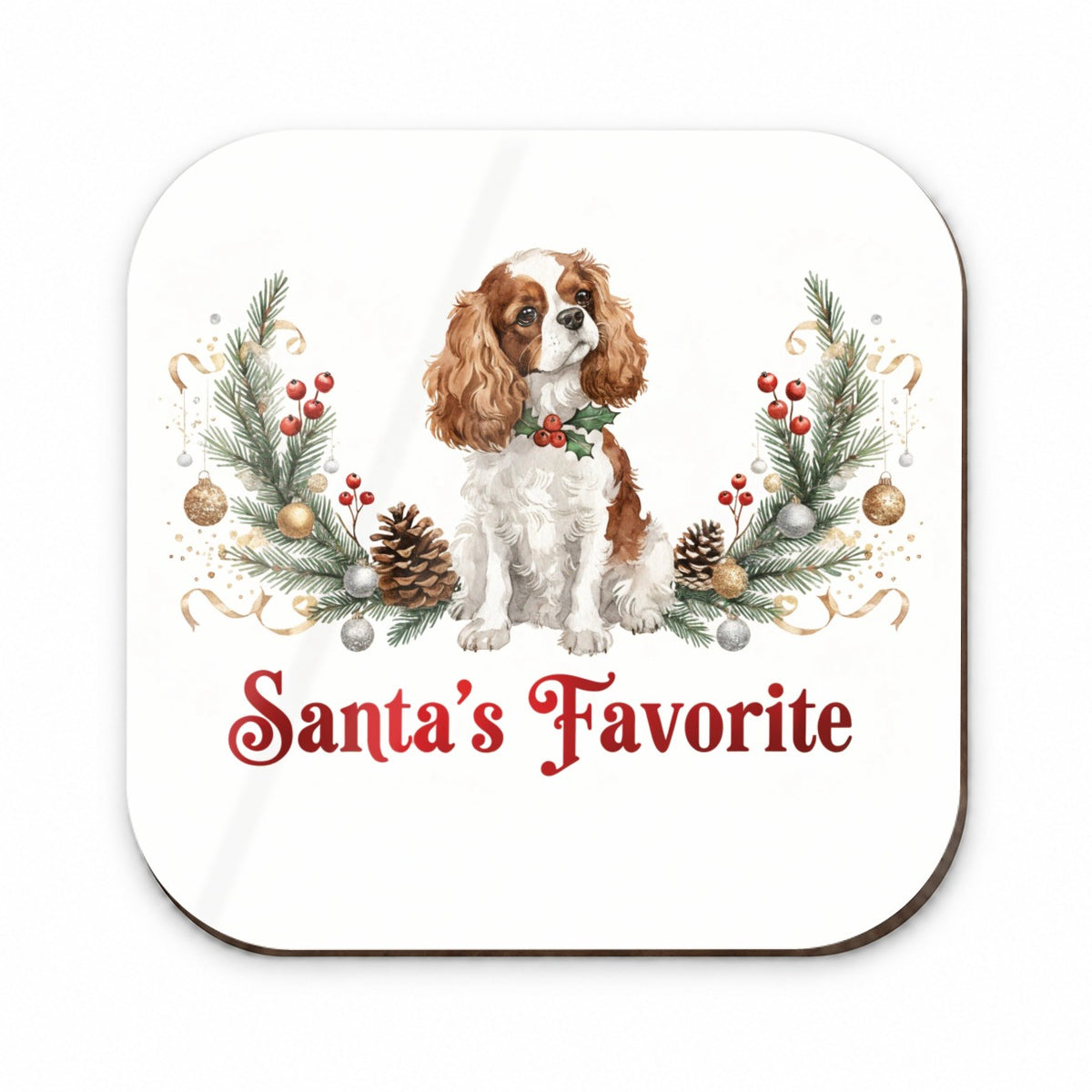 Cavalier King Charles Spaniel Dog Christmas Santa's Favorite Fridge Magnet