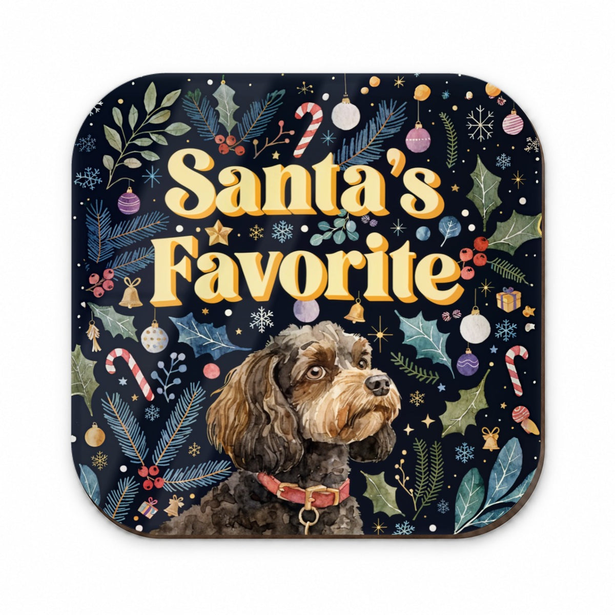 Cavapoo Dog Christmas Santa's Favorite Fridge Magnet