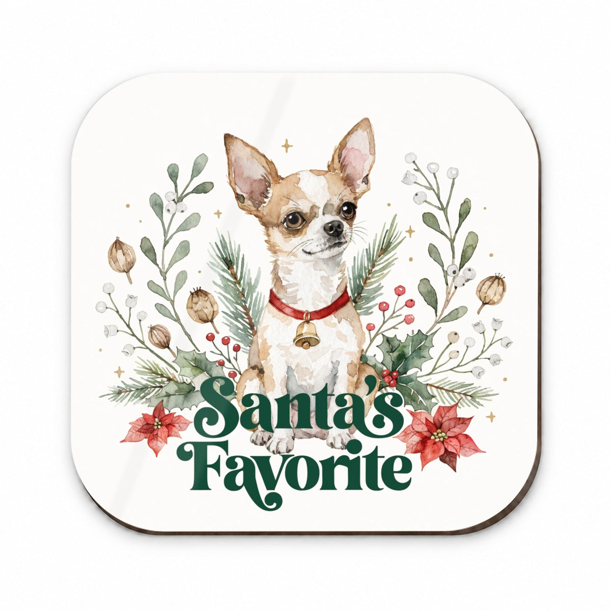 Chihuahua Dog Christmas Santa's Favorite Fridge Magnet