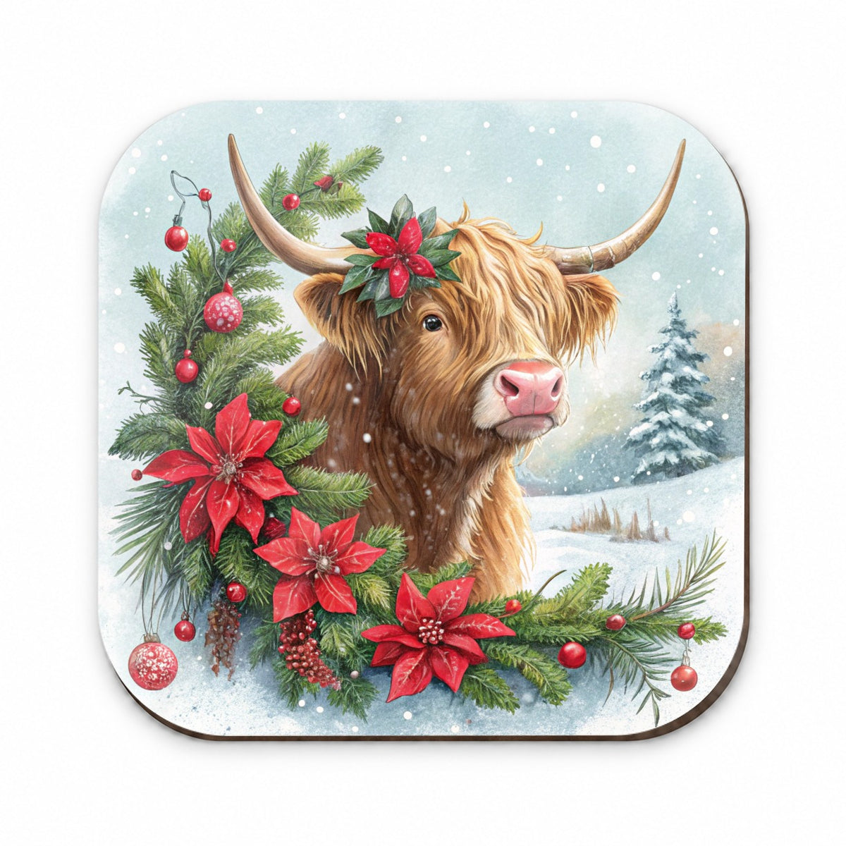 Christmas Highland Cow Fridge Magnet