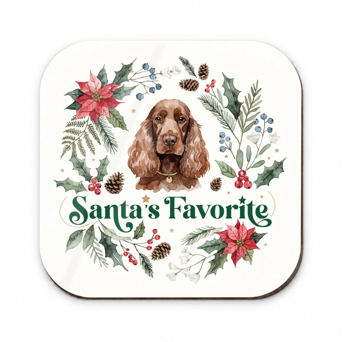 Cocker Spaniel Dog Christmas Santa's Favorite Fridge Magnet